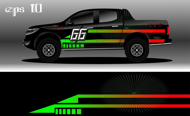4x4 트럭, 랠리, 밴, SUV 및 기타 자동차의 자동차 랩핑을 위한 추상적 배경 디자인