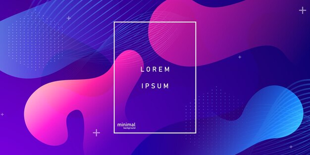 Abstract background design colorful geometric fluid shapes elements vector