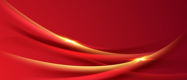 抽象的な背景デザイン モダンな赤と金の幾何学的要素ベクトル イラスト