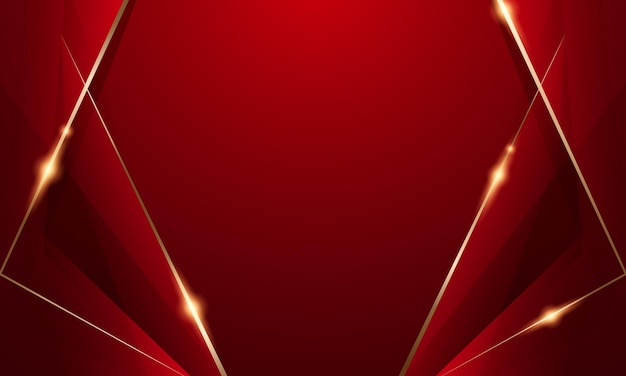 Abstract background design moderno rosso e oro elementi geometrici illustrazione vettoriale