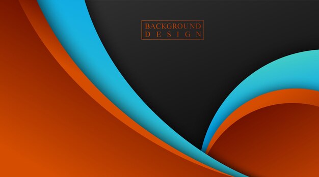 Abstract background design vector orange blue and black