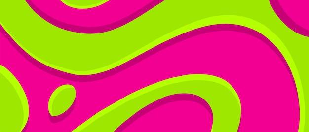 ピンクと黄色の曲がった幾何学形状の抽象的な背景デザイン 現代的でトレンディなデザイン