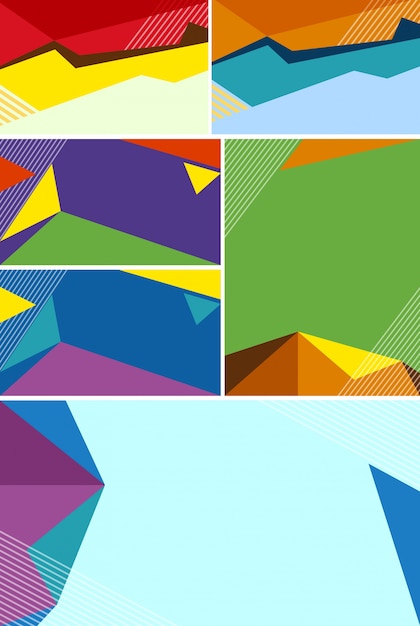 Abstract background designs with colorful shapes