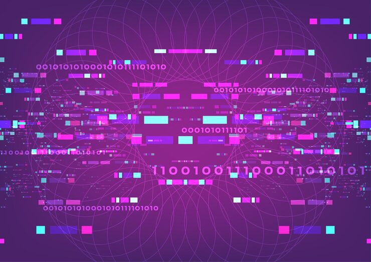 Vector abstract background digital networking futuristic computer engineering algorithm technology