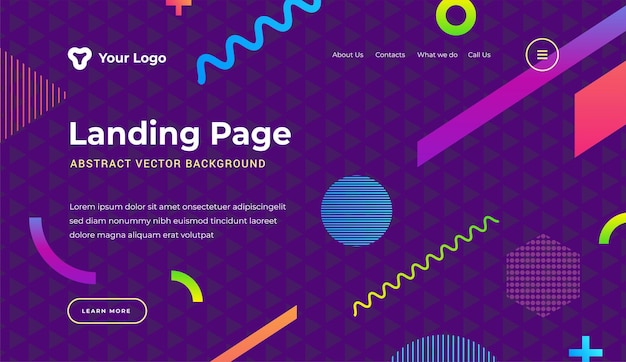 Vector abstract background dynamic geometric shapes website landing page or banner template modern style vector illustration