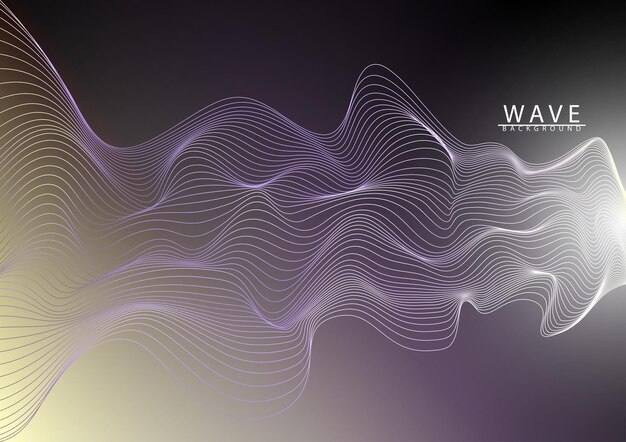 Vector abstract background dynamic line wave on gradient background vector illustration 01