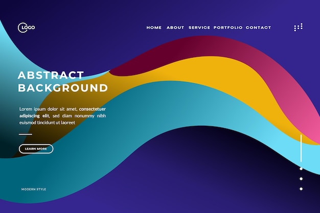 Vettore abstract background dynamic wave colorful viene utilizzato per la creatività e la vivacità dell'interfaccia utente del sito web