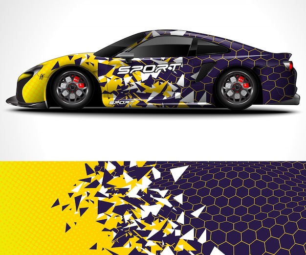 Абстрактный фон для гоночного дизайна sport car wrap и ливреи автомобиля