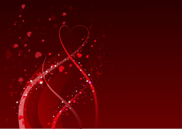 バレンタインデーの抽象的な背景。愛の赤いハートのシンボル