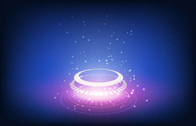 Vector abstract background futuristic technology button with particle