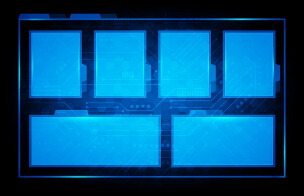 Vector abstract background of futuristic technology hud ui screen template