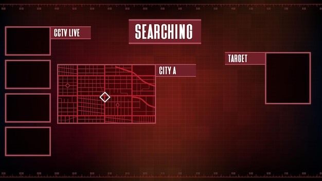 Abstract background of futuristic tracing target searching maps hud ui screen