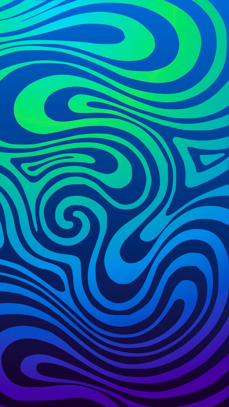 Abstract background of gasoline dilutions on water Bluegreen screen saver for the phone