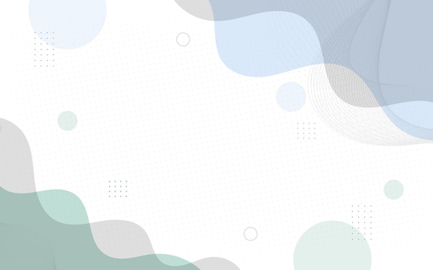Vector abstract background geometric blue and green wave effect with memphis background