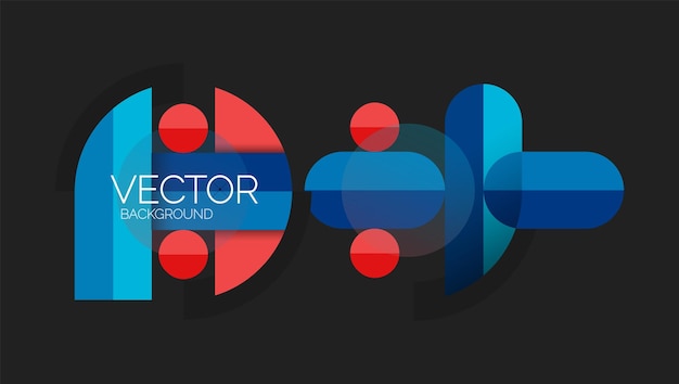 Vector abstract background geometric minimal round shapes and circles composition