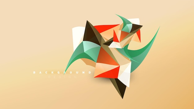 Абстрактный фон геометрический стиль оригами форма композиция треугольная низкая поли дизайн концепция красочная модная минималистская иллюстрация