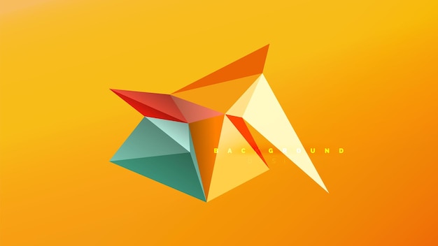 Abstract background geometric origami style shape composition triangular low poly design concept Colorful trendy minimalistic illustration