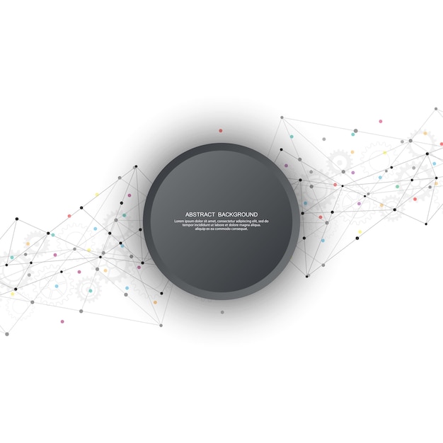 Sfondo astratto e modello geometrico con connessione dei punti e delle linee