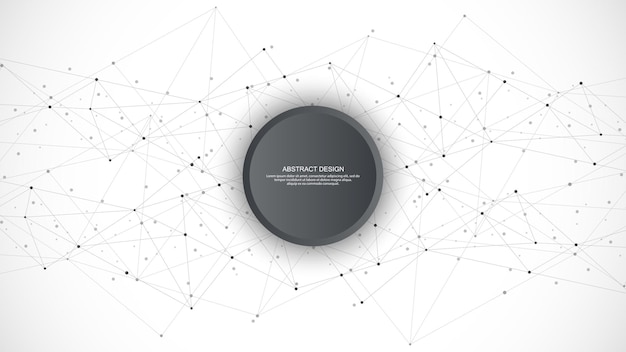 抽象的な背景と点と線を結ぶ幾何学的なパターン