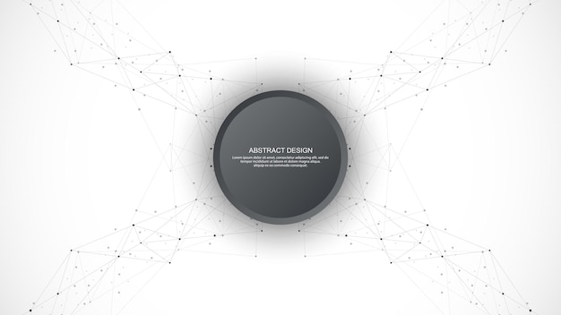 Abstract background and geometric pattern with connecting the dots and lines