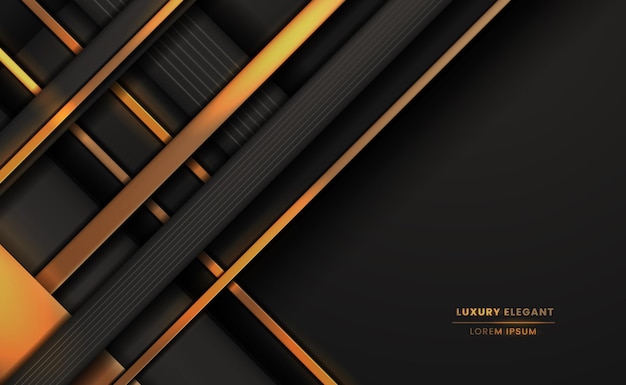 Abstract background golden and black elegant luxury geometric royal quality award background cover template