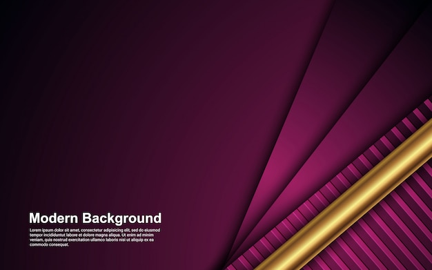 Abstract background golden line on purple color modern