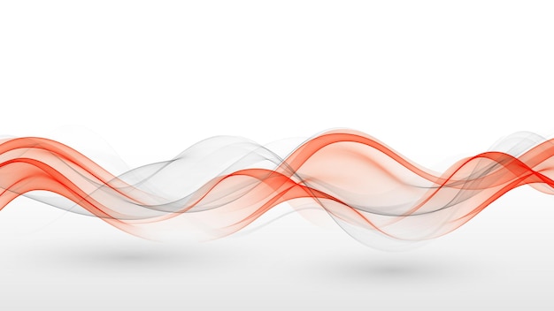 Vector abstract background, gray and red wavy lines for brochure, website, flyer design. wave of motion