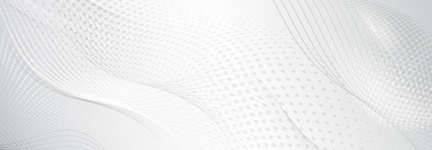 Abstract background of halftone dots and curved lines