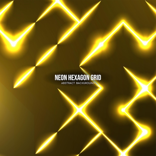 Vector abstract background hexagon neon light grid