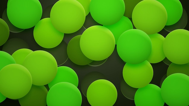 Abstract background of holes and circles with shadows in green colors