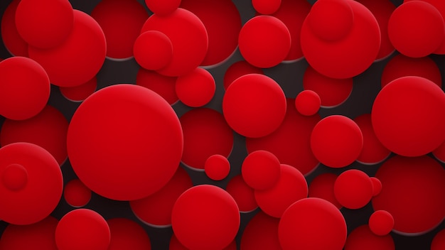 Vector abstract background of holes and circles with shadows in red and black colors