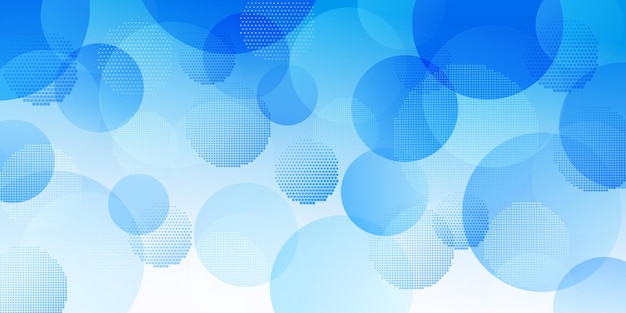Vector abstract background of intersecting circles consisting of dots, in light blue colors
