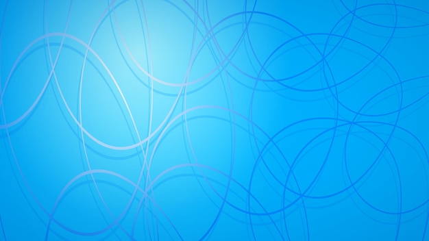 Abstract background of intersecting circles with shadows in light blue colors