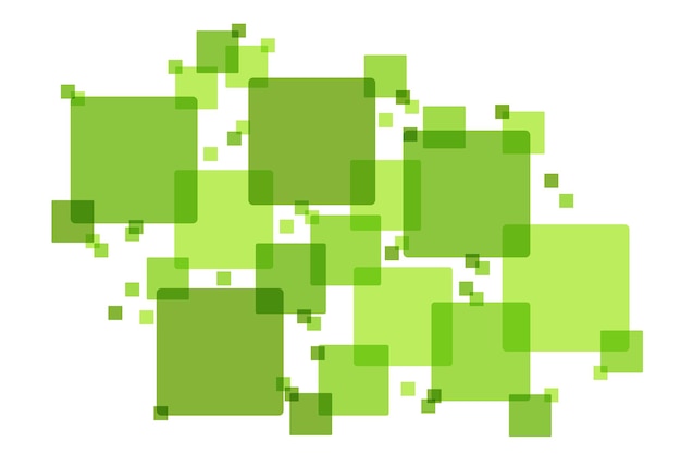 Sfondo astratto di design piatto quadrati verdi che si intersecano