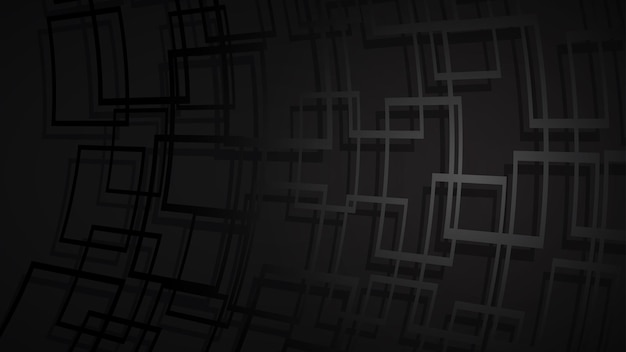 Vector abstract background of intersecting squares with shadows in dark colors