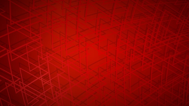 Abstract background of intersecting triangles with shadows in red colors