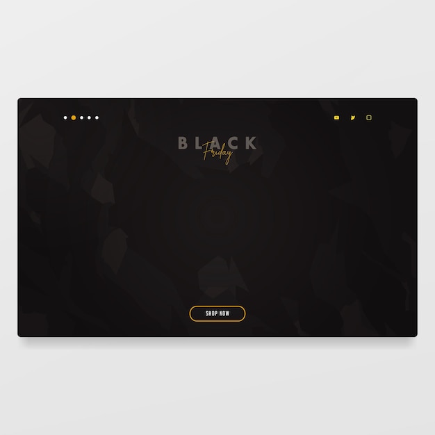 Vector abstract background landing page template design on black gradient background