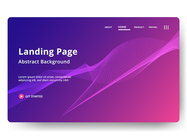 抽象的な背景。ランディングページテンプレート。 Webサイトおよびモバイル開発用のWebページ。