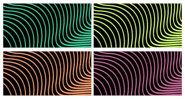 abstract background line color wave on black