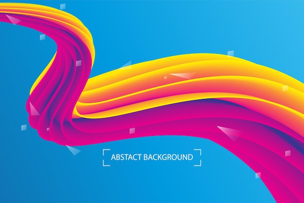 Abstract background liquid with blue yellow and purple colors