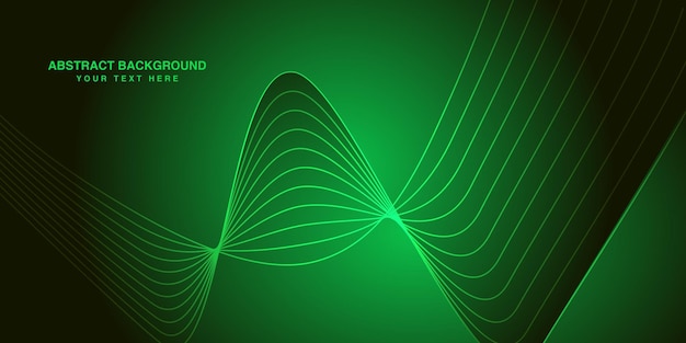 Вектор Абстрактный фон роскошный дизайн с светящейся волновой зеленой фон творческий вектор волновых линий
