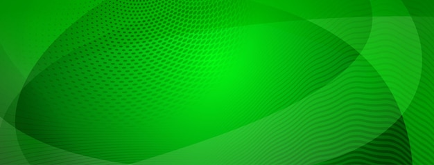 Vector abstract background made of curves and halftone dots in green colors