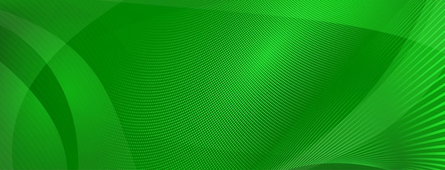 Abstract background made of curves and halftone dots in green colors