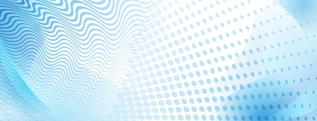 Abstract background made of curves and halftone dots in light blue colors