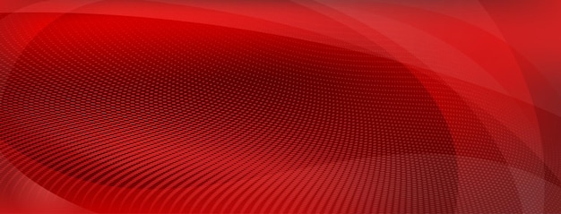 Abstract background made of curves and halftone dots in red colors