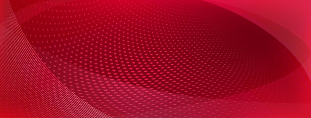 Abstract background made of curves and halftone dots in red colors