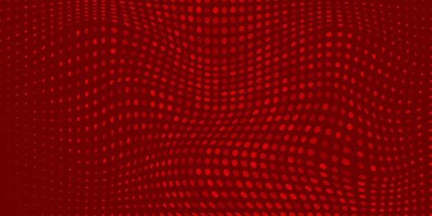 Vector abstract background made of halftone dots in red colors