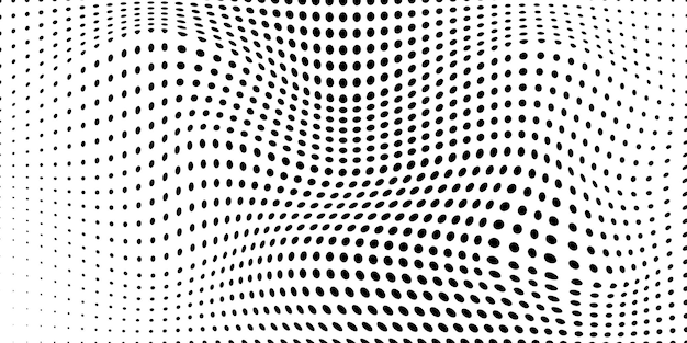 Abstract background made of halftone dots in white and black colors