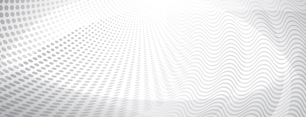 灰色の曲線とハーフトーンドットで作られた抽象的な背景
