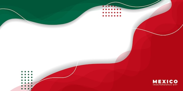 Abstract Background for Mexico Independence day with green white and red design